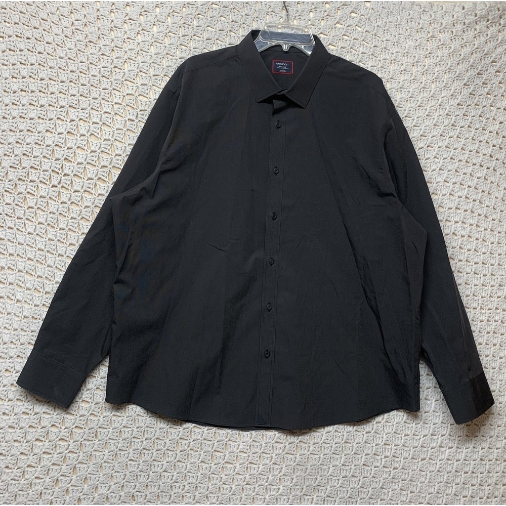 Untuckit Shirt Mens 2XL Gray Wrinkle Free Relaxed Fit Button Up Long Slv‎ Cotton